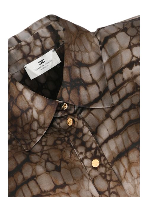 Camicia in raso con stampa alligatore Elisabetta Franchi | CA13161E2644